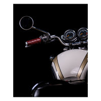 Trip Machine, leather handlebar grip wraps - Cherry